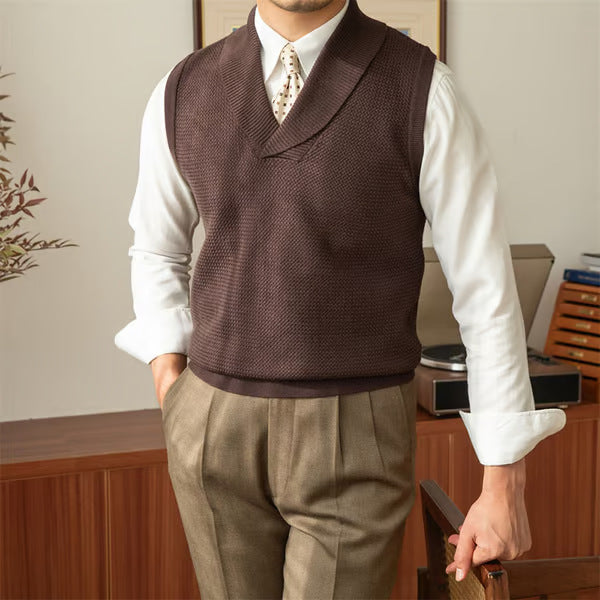 Fashionable Knitted Waistcoat Business Slim Fit Men