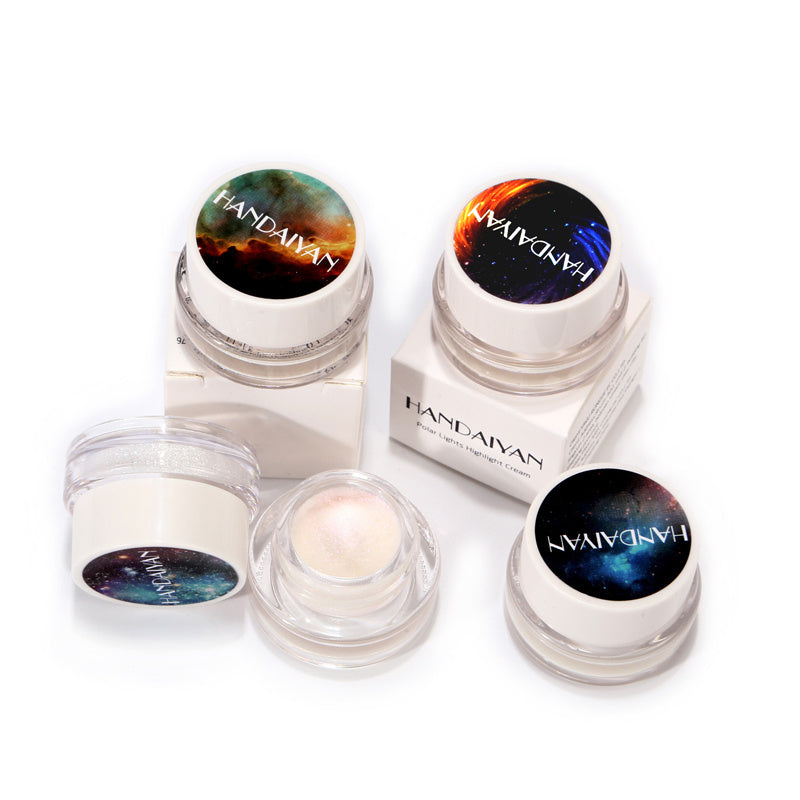 5 Colors Aurora Chameleon Highlighter & 3D Shimmer Eyeshadow—Rainbow Contour Cream