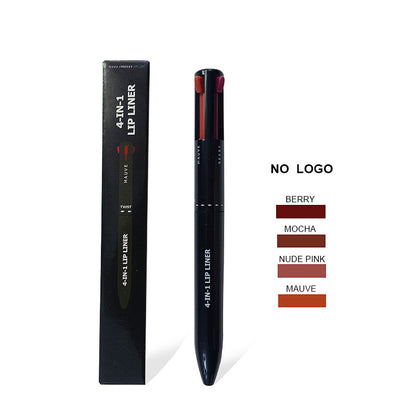 4 In 1 Makeup Lipliner Pencil Waterproof Touch Up Long-Lasting Easy Color Ballpoint Eyeliner Pen