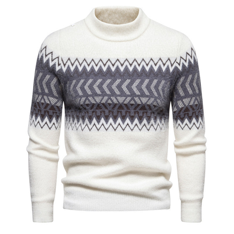 Printed Round Neck Sweater For Men