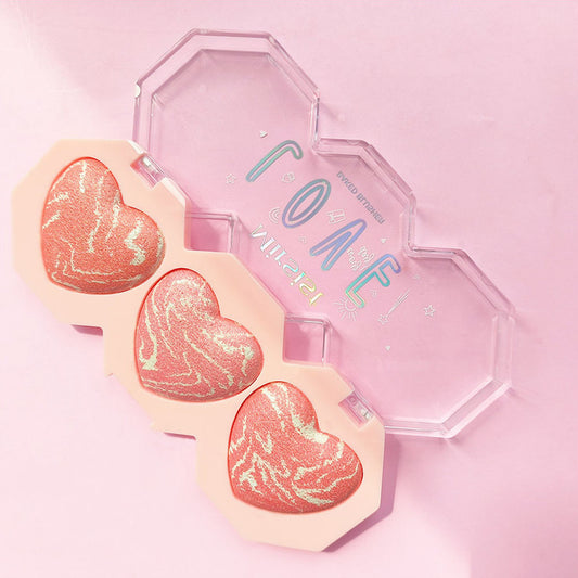 Three-color Pork Belly Highlight Blush Heart-shaped Baking